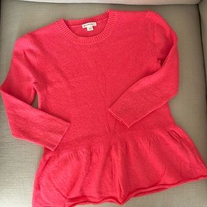 J. CREW CREWCUTS Peplum, 3/4 Sleeve Sweater - SZ 12 - like new